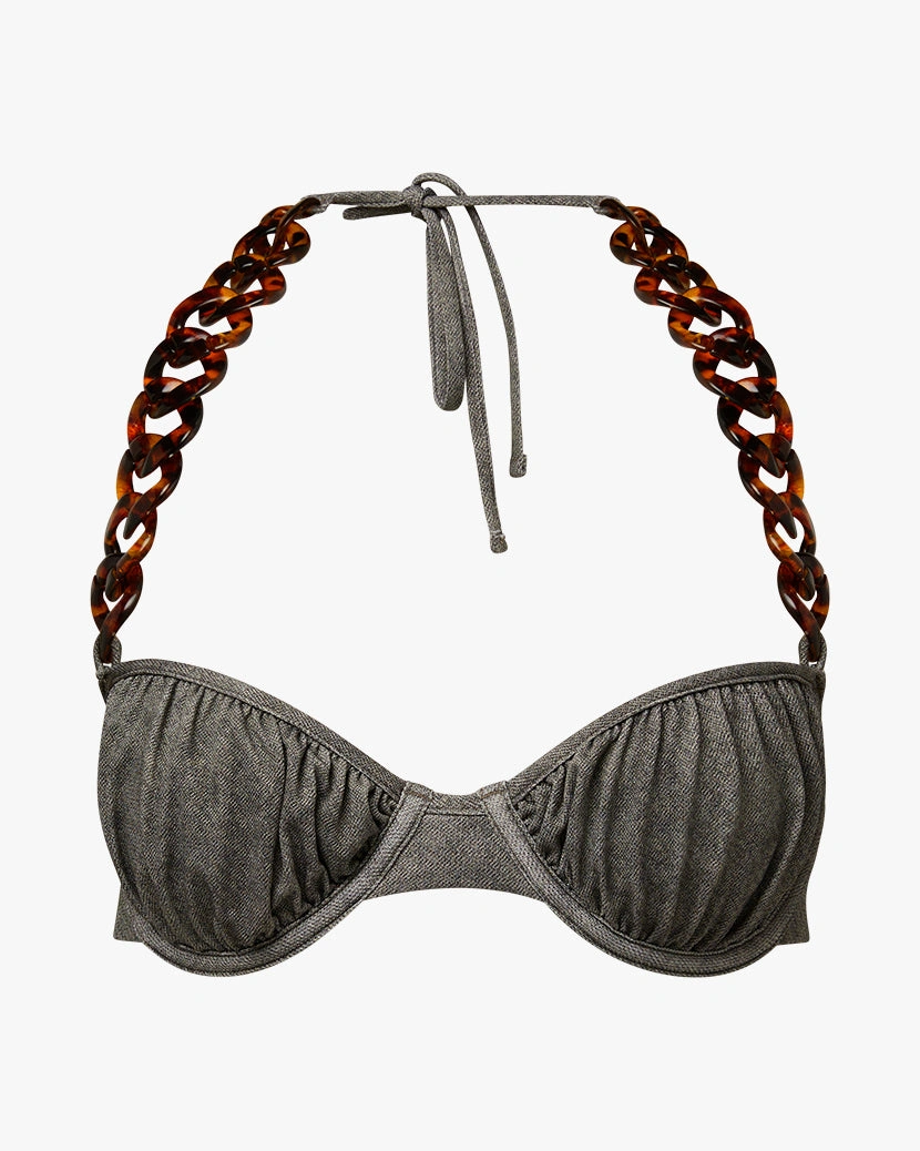Top Bikini Balconette con Catena: Elegante e Irresistibile, Un Tocco di Audacia Sotto il Sole!